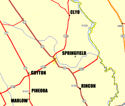 Map of Effingham County