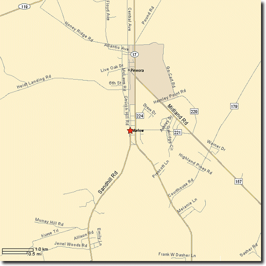Map of Marlow Georgia